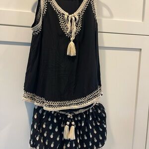 Black and Cream Kids short set